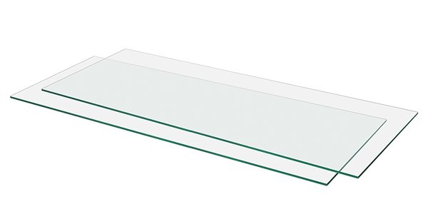 2 Stück Glasplatten zu Regalsystem NERO Länge 800 mm