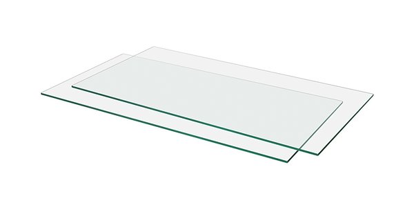 2 Stück Glasplatten zu Regalsystem NERO Länge 600 mm
