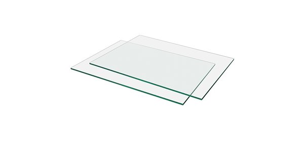 2 Stück Glasplatten zu Regalsystem NERO Länge 400 mm