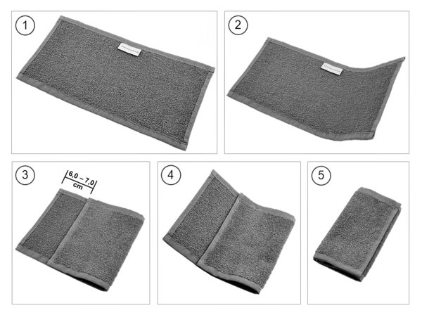 Handtuch-Halter + Korb + 24 Gäste Handtücher in weiß