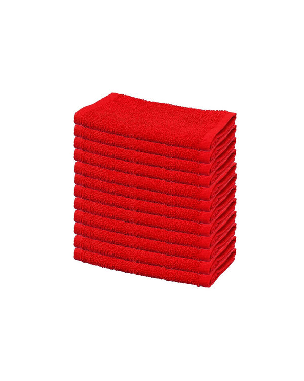 12 Gäste Handtücher Farbe: rot